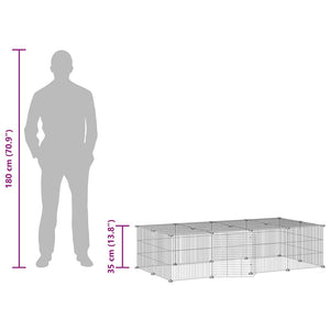 Hundgård svart 20 paneler 35x35 cm stål