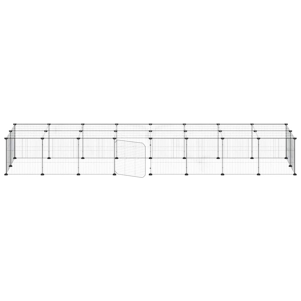 Hundgård svart 36 paneler 35x35 cm stål