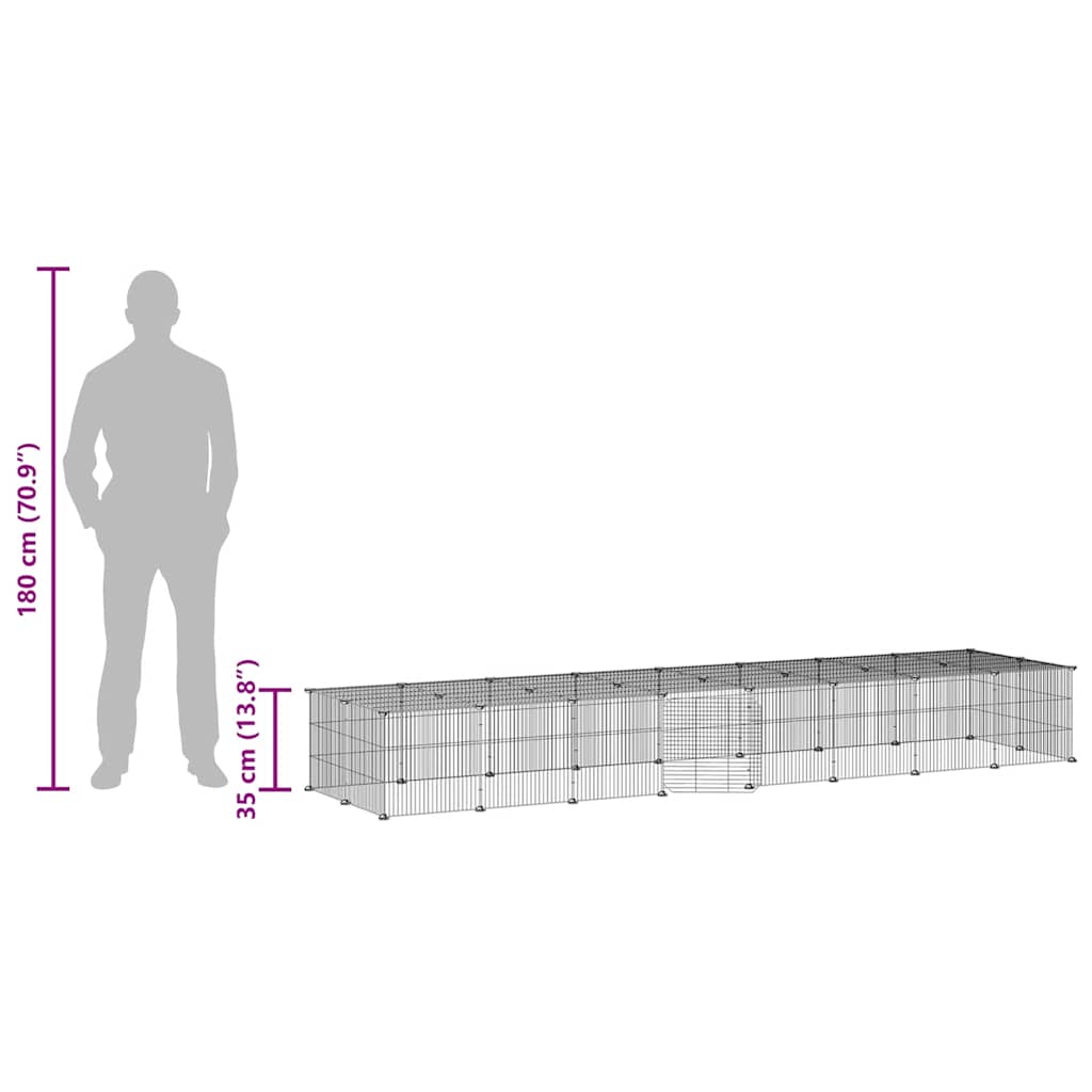 Hundgård svart 36 paneler 35x35 cm stål