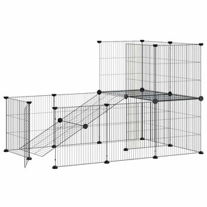 Hundgård svart 20 paneler 35x35 cm stål