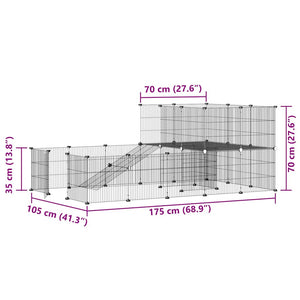 Hundgård svart 36 paneler 35x35 cm stål