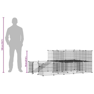 Hundgård svart 44 paneler 35x35 cm stål