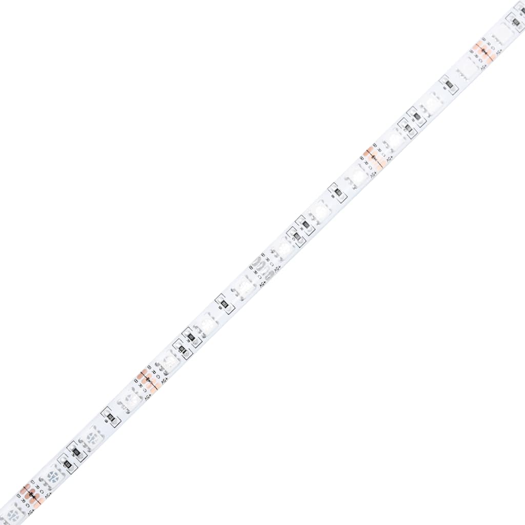 Tv-bänk med LED-belysning rökfägrad ek 140x36,5x40 cm