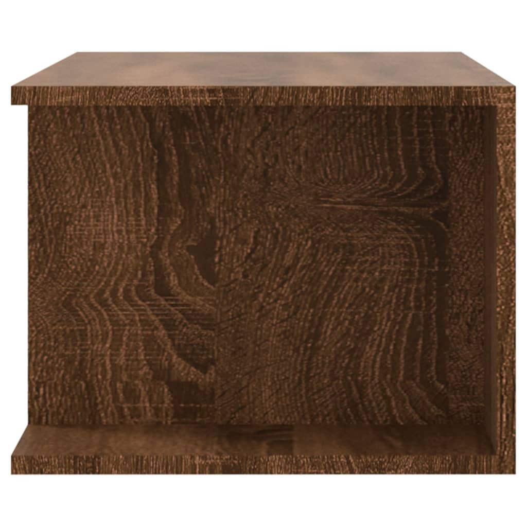 Tv-bänk med LED-belysning brun ek 90x39x30 cm