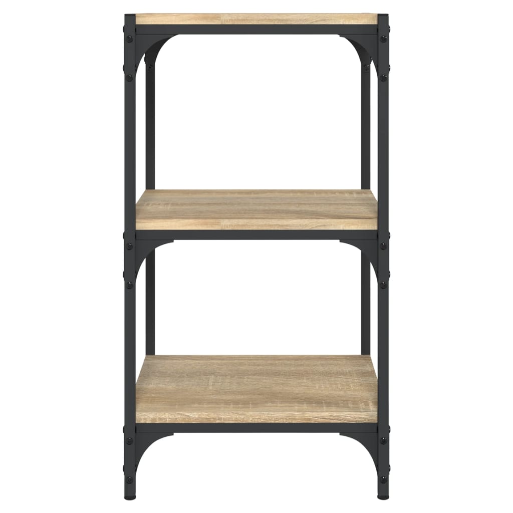 Bokhylla sonoma-ek 40x33x70,5 cm konstruerat trä och stål