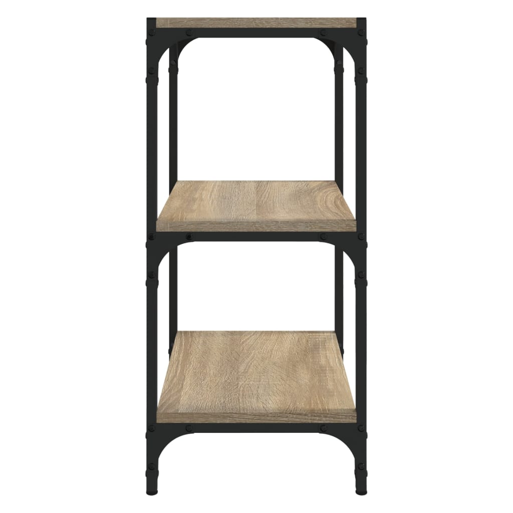 Bokhylla sonoma-ek 40x33x70,5 cm konstruerat trä och stål