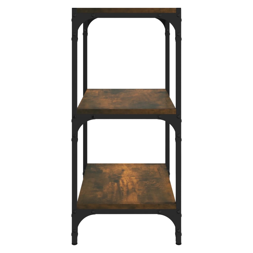 Bokhylla rökfärgad ek 40x33x70,5 cm konstruerat trä och stål