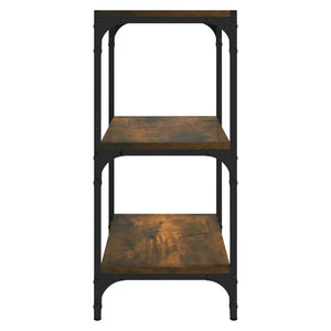 Bokhylla rökfärgad ek 40x33x70,5 cm konstruerat trä och stål