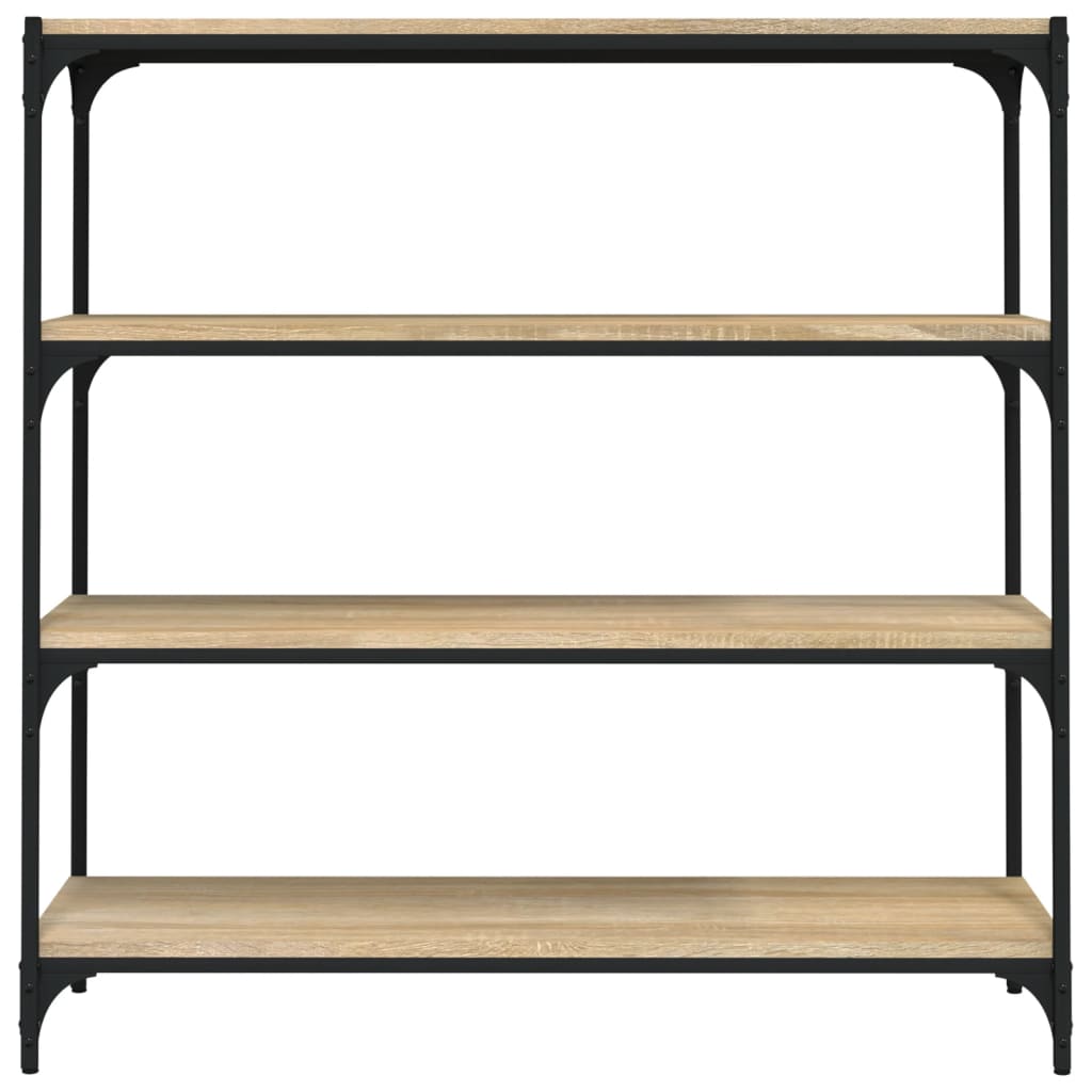 Bokhylla sonoma-ek 100x33x100 cm konstruerat trä och stål