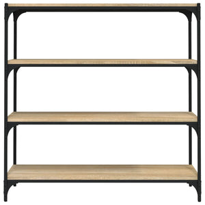 Bokhylla sonoma-ek 100x33x100 cm konstruerat trä och stål