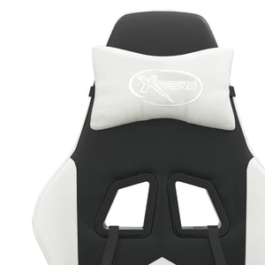 Snurrbar gamingstol svart och vit konstläder