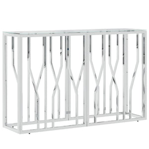 Avlastningsbord 110x30x70 cm rostfritt stål och glas