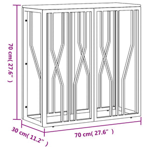 Soffbord silver rostfritt stål och massivt akaciaträ