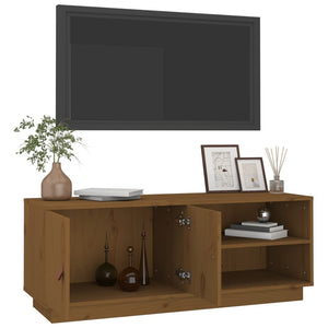 Tv-bänk honungsbrun 105x34x40 cm massiv furu
