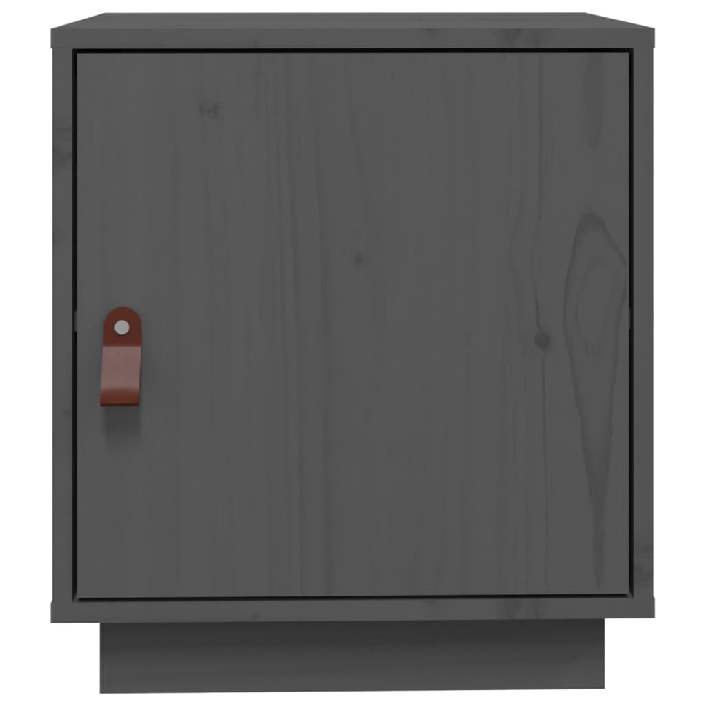 Sängbord grå 40x34x45 cm massiv furu