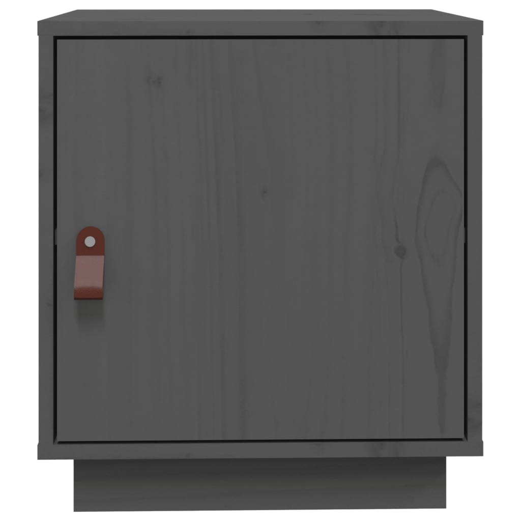 Sängbord 2 st grå 40x34x45 cm massivt furuträ