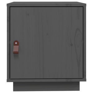 Sängbord 2 st grå 40x34x45 cm massivt furuträ