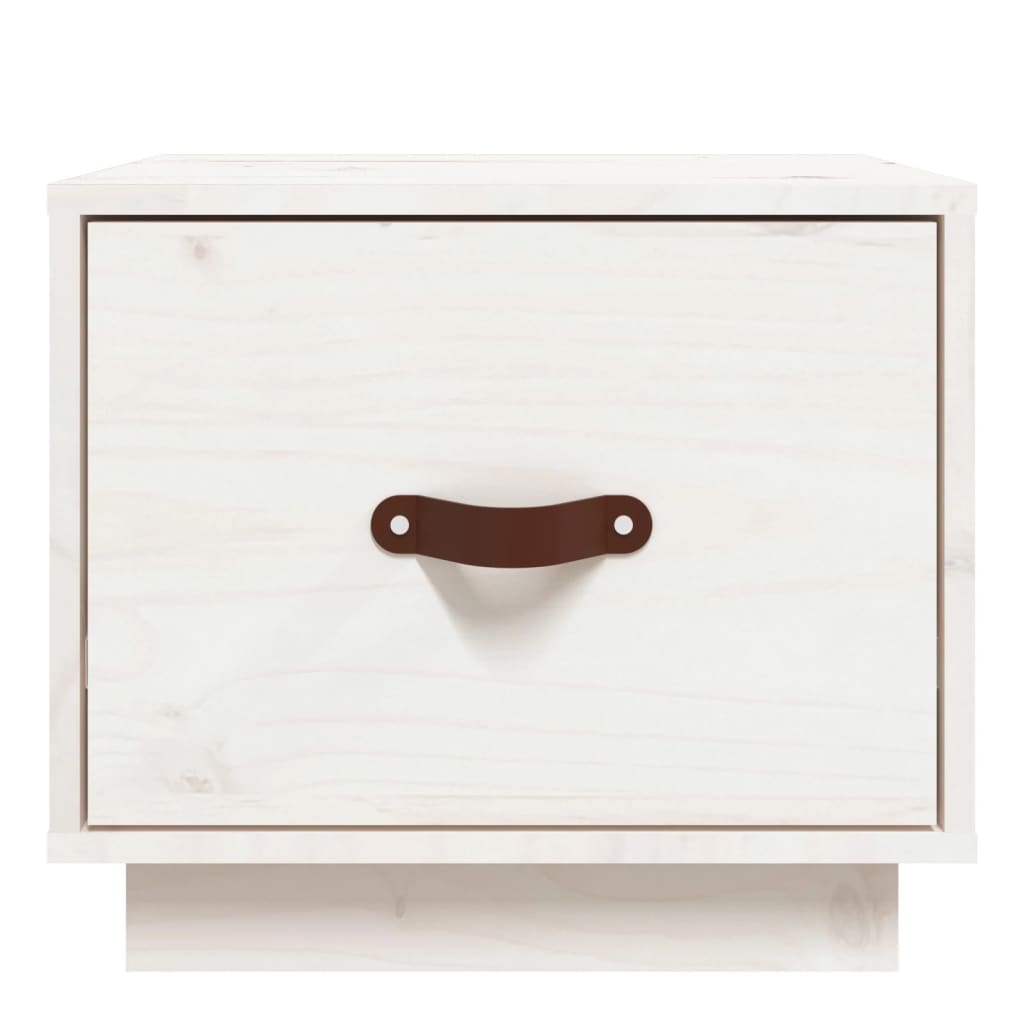 Sängbord 2 st vit 40x34x35 cm massivt furuträ