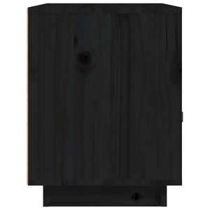 Sängbord svart 40x34x45 cm massiv furu