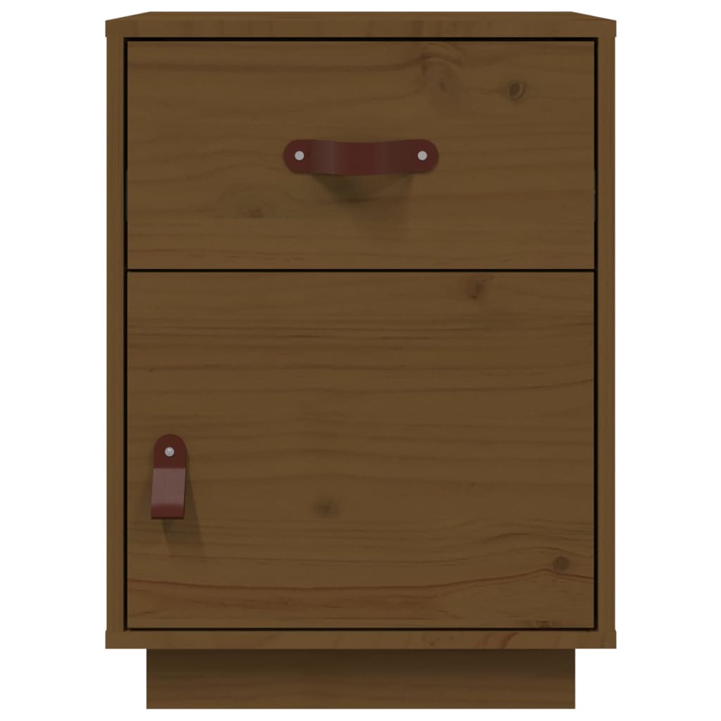 Sängbord 2 st honungsbrun 40x34x55 cm massiv furu