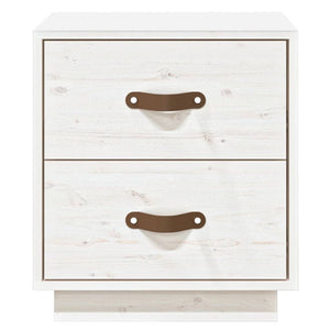 Sängbord 2 st vit 40x34x45 cm massivt furu