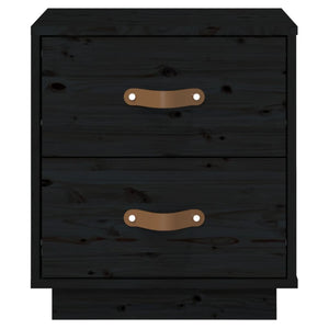 Sängbord svart 40x34x45 cm massiv furu