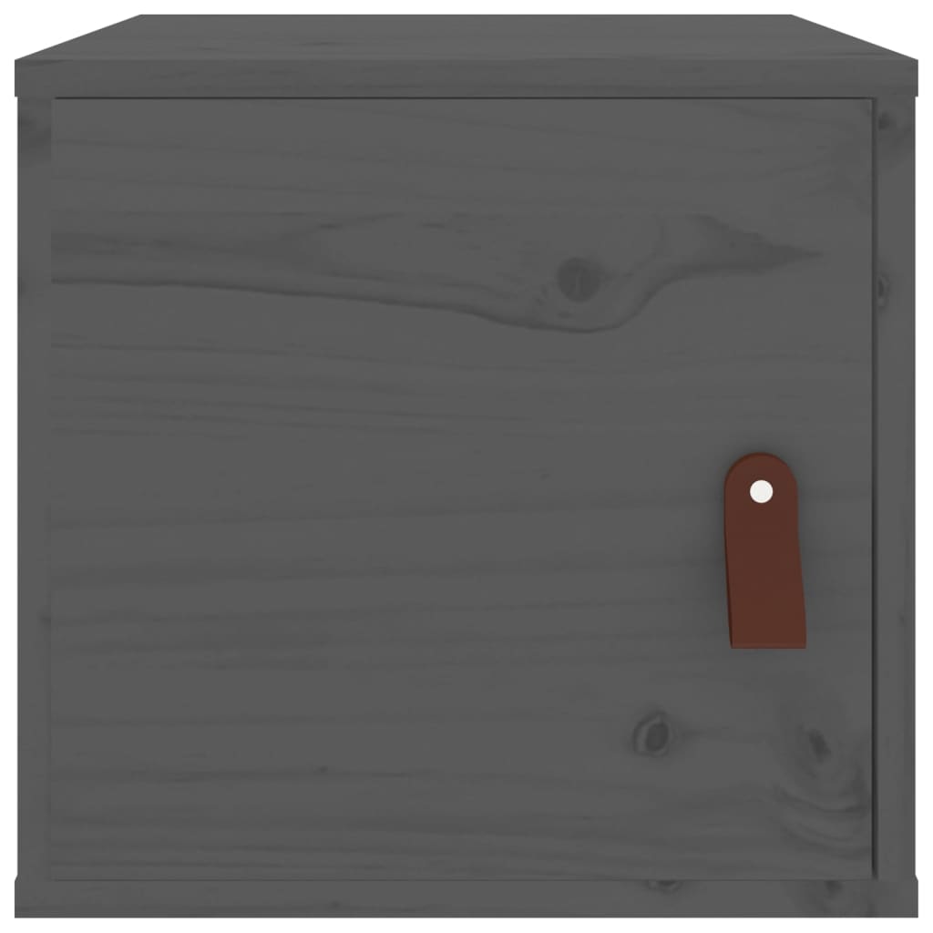 Väggskåp 2 st grå 31,5x30x30 cm massiv furu