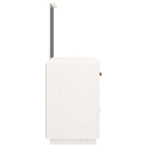 Sminkbord Vit 95x50x134 cm massiv furu