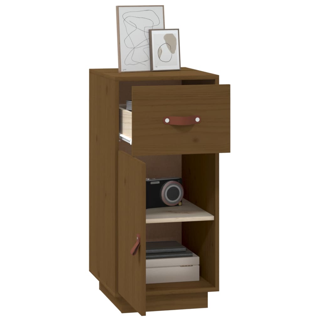 Skänk honungsbrun 34x40x75 cm massiv furu