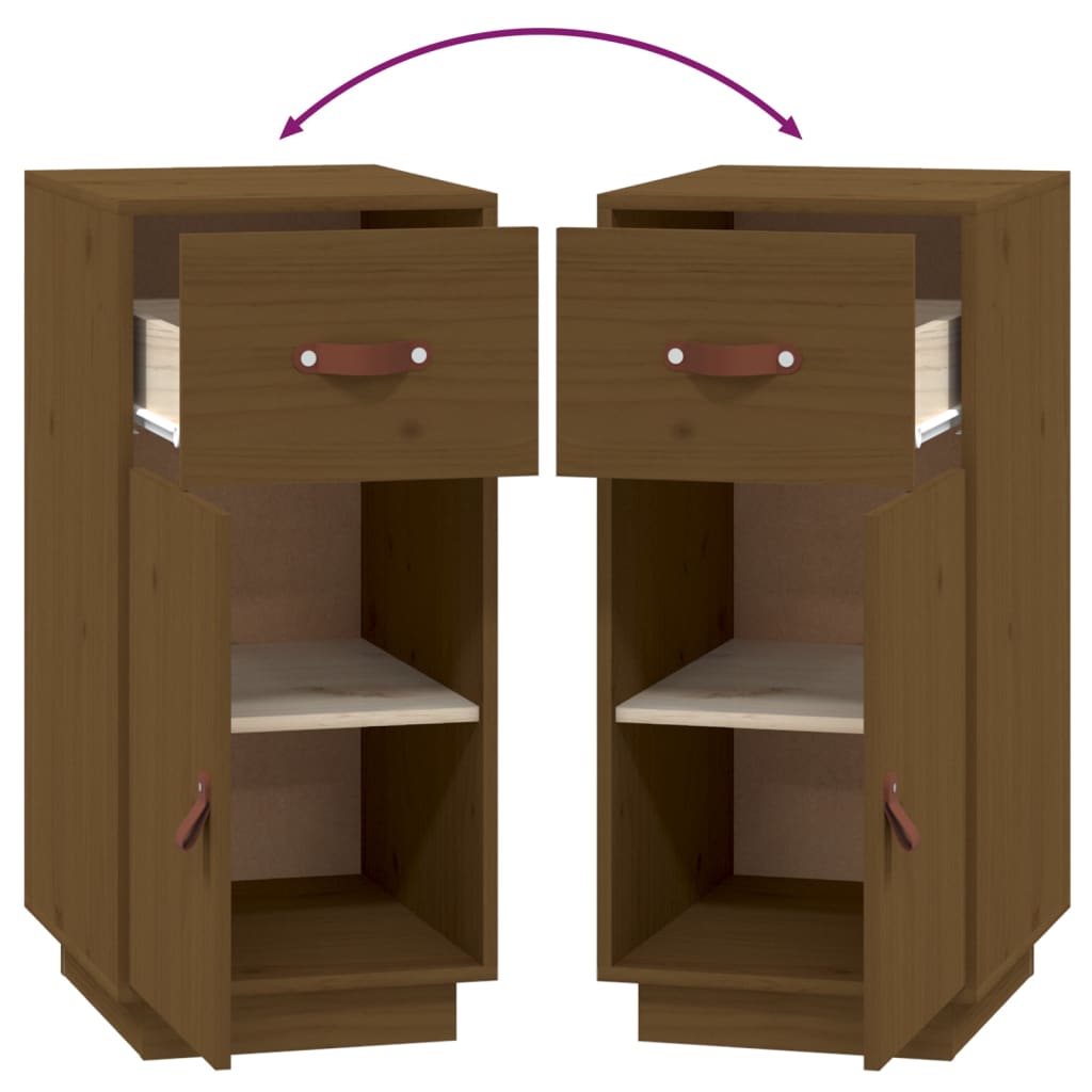 Skänk honungsbrun 34x40x75 cm massiv furu