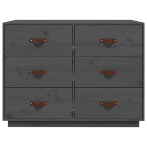 Byrå grå 100x40x75 cm massiv furu