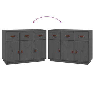 Byrå grå 100x40x75 cm massiv furu