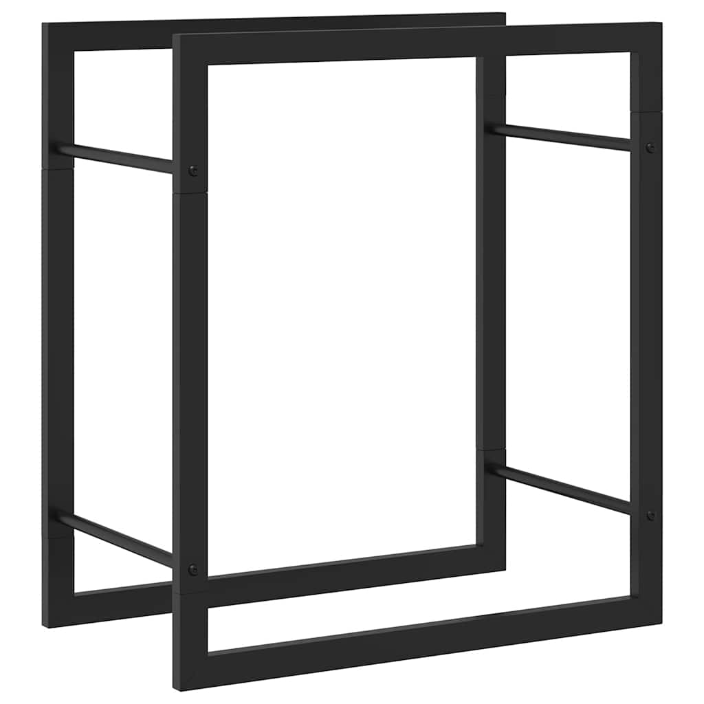 Vedställ matt svart 50x28x56 cm stål