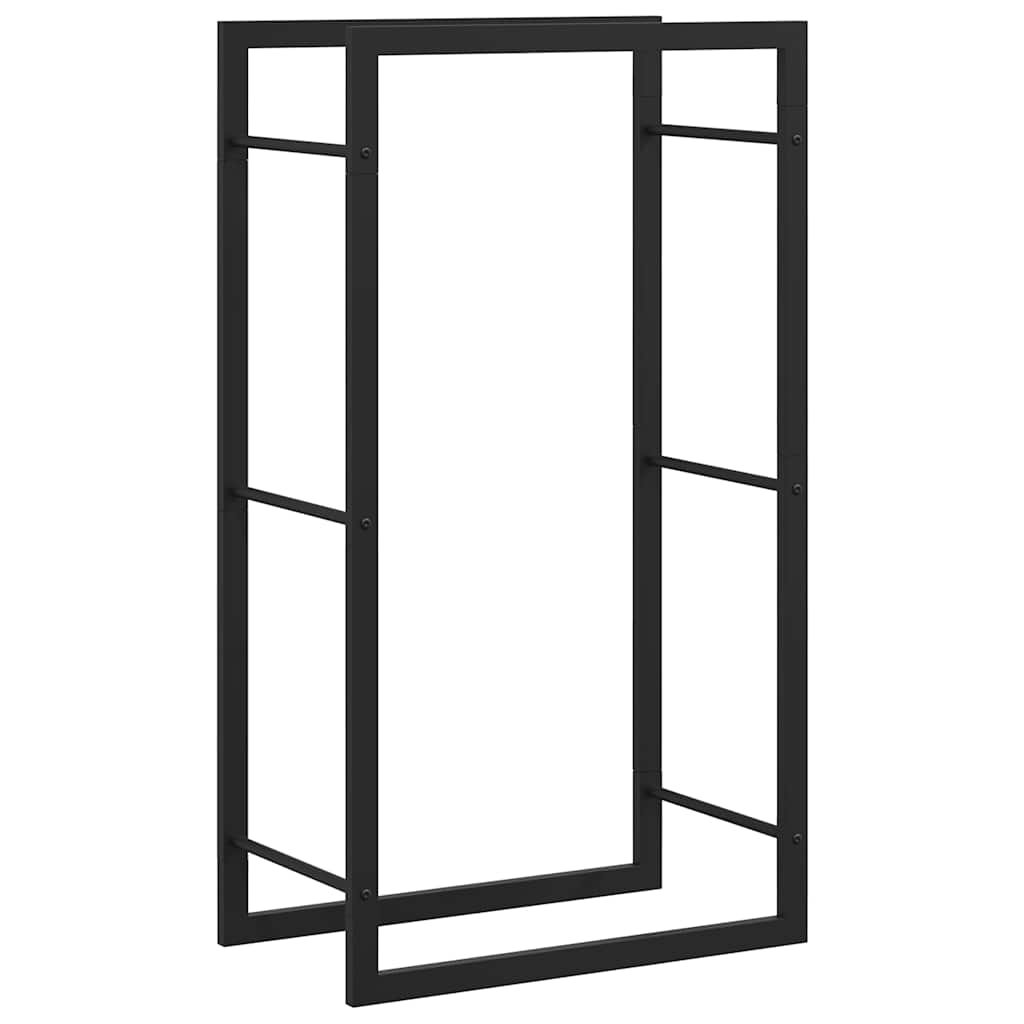 Vedställ matt svart 50x28x94 cm stål