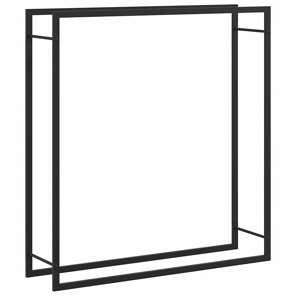 Vedställ matt svart 110x28x116 cm stål