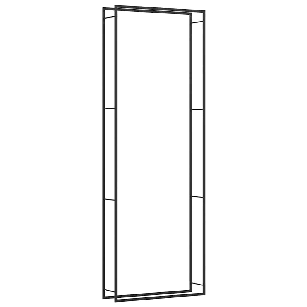Vedställ matt svart 110x28x312 cm stål