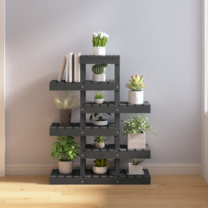 Växtställ Grå 85x25x109,5 cm massiv furu