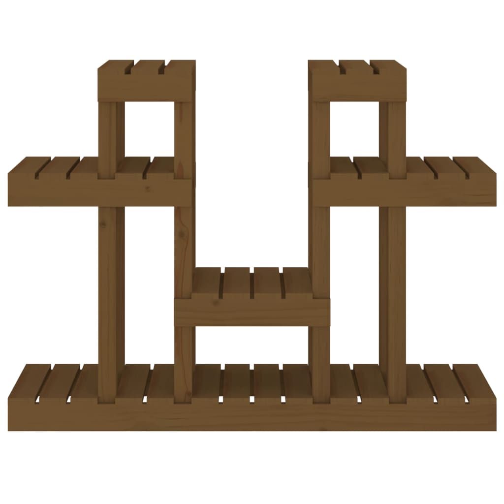 Växtställ honungsbrun 104,5x25x77,5 cm massiv furu