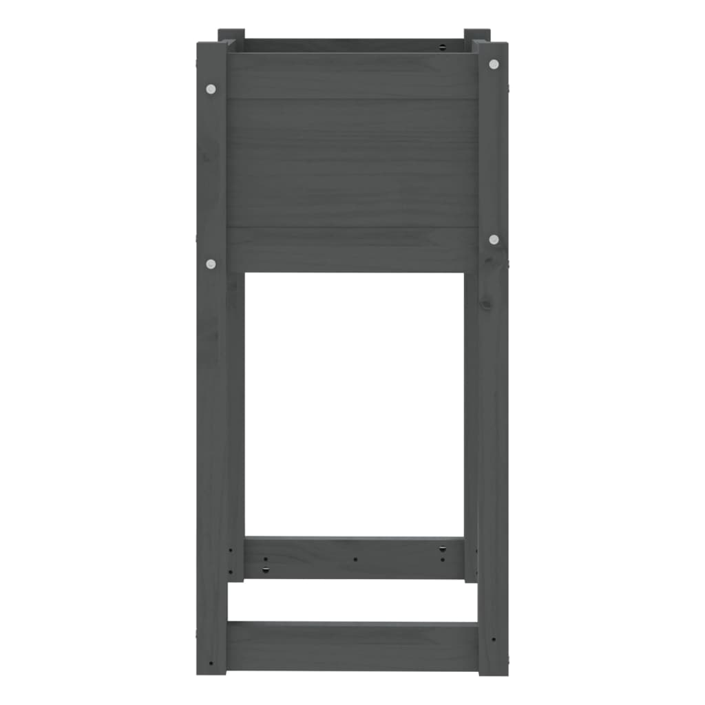 Odlingslådor 2 st grå 40x40x81 cm massiv furu