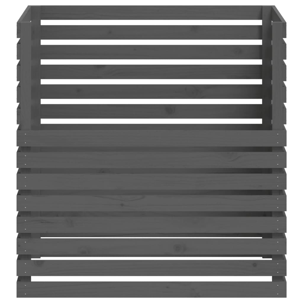 Kompostlåda grå 100x100x102 cm massiv furu
