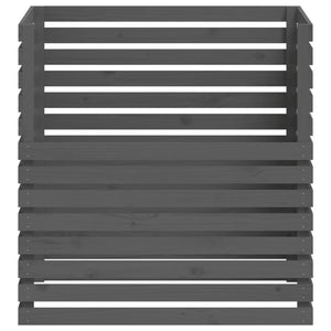 Kompostlåda grå 100x100x102 cm massiv furu