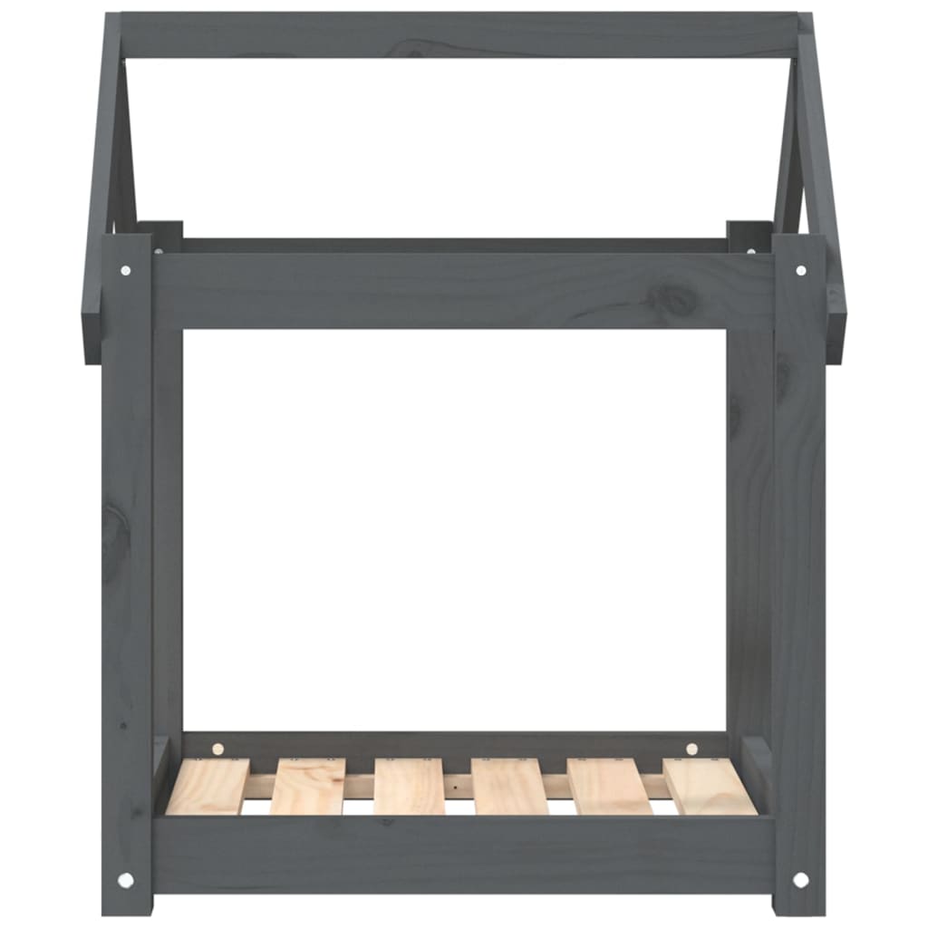 Hundbädd grå 61x50x70 cm massiv furu