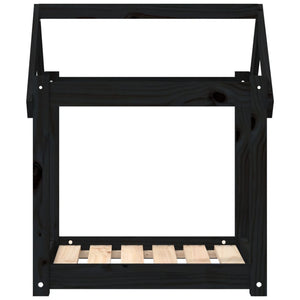 Hundbädd svart 61x50x70 cm massiv furu