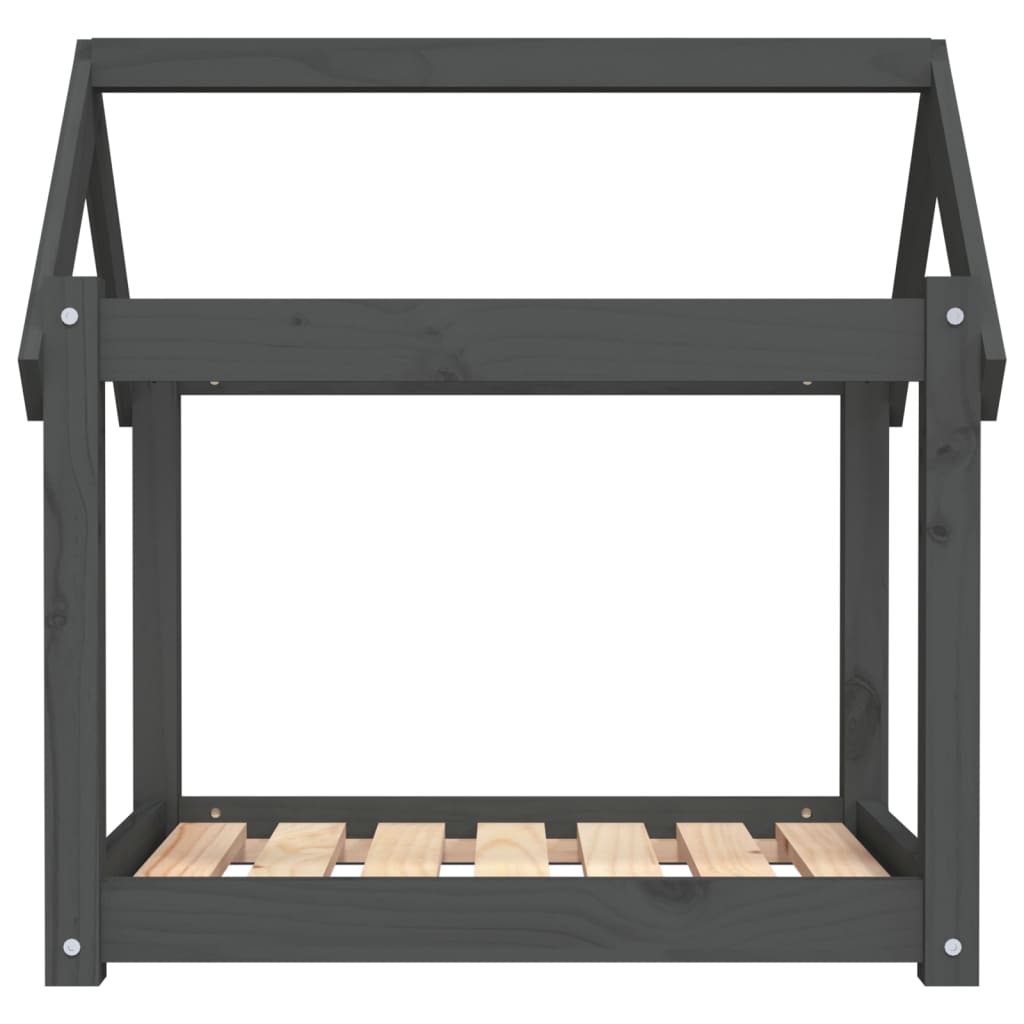 Hundbädd grå 71x55x70 cm massiv furu