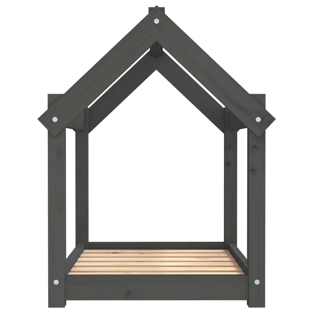 Hundbädd grå 71x55x70 cm massiv furu