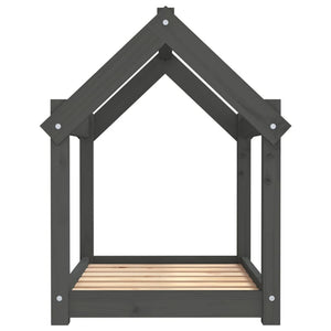 Hundbädd grå 71x55x70 cm massiv furu