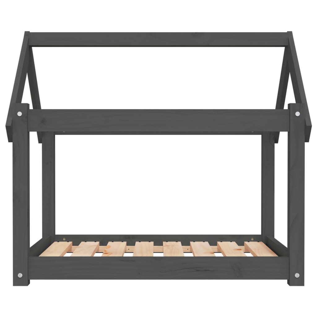 Hundbädd grå 81x60x70 cm massiv furu