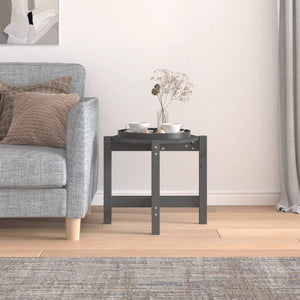 Soffbord grå Ø 52,5x45 cm massivt furu