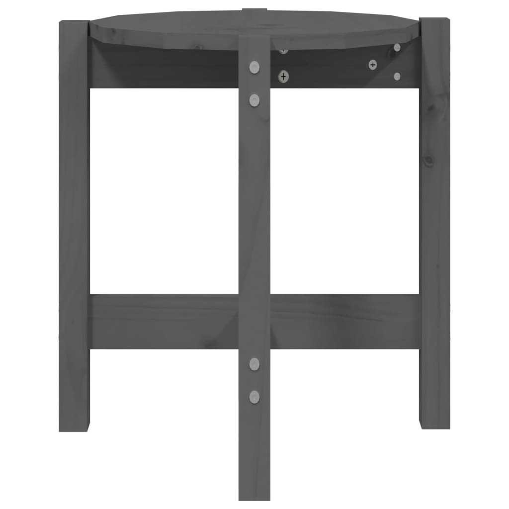 Soffbord grå Ø 42,5x45 cm massiv furu