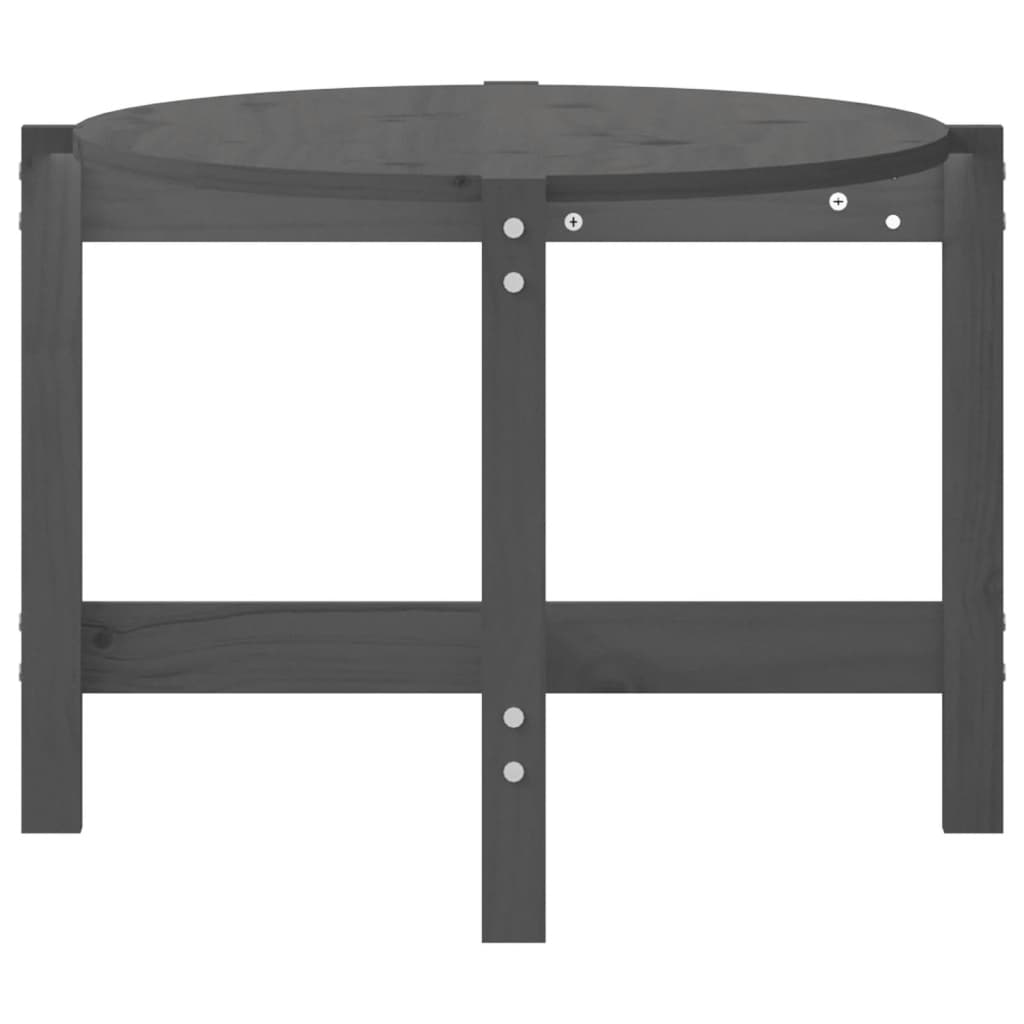 Soffbord grå 118x63x45 cm massiv furu